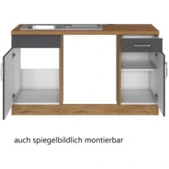 Held Möbel Küchenzeile Sorrento 210 Cm Anthrazit-Wotaneiche Ohne E-Geräte Winkel -Obi Kuche Geschaft 853387 11016600 4