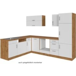 Held Möbel Küchenzeile Sorrento 210/ 270 Cm Weiß-Wotaneiche O. E-Geräte Winkel -Obi Kuche Geschaft 853396 11016600 2