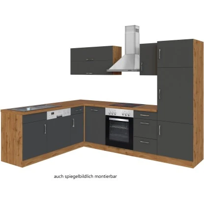 Held Möbel Küchenzeile Sorrento 210/ 270 CmAnthrazit-Wotaneiche Winkel 5 Held Möbel Küchenzeile Sorrento 210/ 270 CmAnthrazit-Wotaneiche Winkel – Bild 3