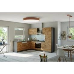 Held Möbel Küchenzeile Sorrento 210/ 270 Cm Wotaneiche-Grafit O. E-Geräte Winkel -Obi Kuche Geschaft 853400 11016600 11