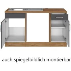 Held Möbel Küchenzeile Sorrento 210/270 Cm Anthra.-Wotaneiche O. E-Geräte Winkel -Obi Kuche Geschaft 853406 11016600 3