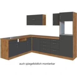Held Möbel Küchenzeile Sorrento 210/270 Cm Anthra.-Wotaneiche O. E-Geräte Winkel -Obi Kuche Geschaft 853406 11016600 4