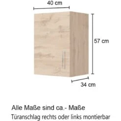 Held Möbel Hängeschrank Sorrento BxHxT 40 X 57 X 34 Cm Anthrazit-Wotaneiche -Obi Kuche Geschaft 853726 11016600 4