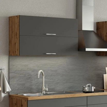 Held Möbel Klapphängeschrank Sorrento BxHxT 100x57x34 Cm Anthrazit-Wotaneiche 9 Held Möbel Klapphängeschrank Sorrento BxHxT 100x57x34 Cm Anthrazit-Wotaneiche – Bild 7