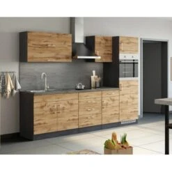 Held Möbel Klapphängeschrank Sorrento BxHxT 100x57x34 Cm Wotaneiche-Grafit -Obi Kuche Geschaft 853748 11016600 10