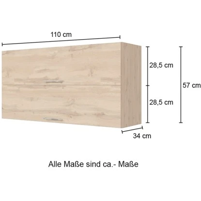 Held Möbel Klapphängeschrank Sorrento BxHxT 110 X 57 X 34 Cm Wotaneiche-Grafit 6 Held Möbel Klapphängeschrank Sorrento BxHxT 110 X 57 X 34 Cm Wotaneiche-Grafit – Bild 4