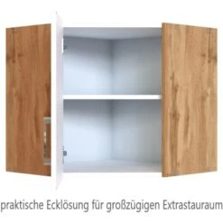 Held Möbel Eckhängeschrank Sorrento BxHxT 60 Cm X 57 Cm X 60 Cm Weiß-Wotaneiche -Obi Kuche Geschaft 853755 11016600 3