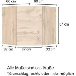 Held Möbel Eckhängeschrank Sorrento BxHxT 60 Cm X 57 Cm X 60 Cm Weiß-Wotaneiche -Obi Kuche Geschaft 853755 11016600 4