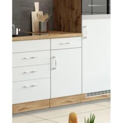 Held Möbel Unterschrank Sorrento 50 X 85 X 60 Cm Tür Schubk. + EL-B. Weiß-Wotan. -Obi Kuche Geschaft 853760 11016600 13