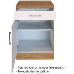 Held Möbel Unterschrank Sorrento 50 X 85 X 60 Cm Tür Schubk. + EL-B. Weiß-Wotan. -Obi Kuche Geschaft 853760 11016600 2