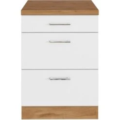 Held Möbel Auszugsschrank Sorrento 50 X 85 X 60 Cm Schubk. 2 Ausz. Weiß-Wotanei. -Obi Kuche Geschaft 853778 11016600 2