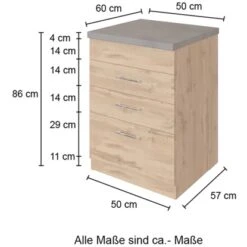 Held Möbel Auszugsschrank Sorrento 50 X 85 X 60 Cm Schubk. 2 Ausz. Weiß-Wotanei. -Obi Kuche Geschaft 853778 11016600 4