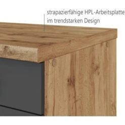 Held Möbel Spülenschrank Sorrento B100 X H85 X T60 Cm 2Türen Anthraz.-Wotaneiche -Obi Kuche Geschaft 853807 11016600 9