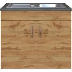Held Möbel Spülenschrank Sorrento B100 X H85 X T60 Cm 2 Türen Wotaneiche