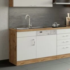 Held Möbel Spülzentrum Sorrento 110 X 85 X 60 Cm Tür Blende Sockel Weiß-W.eiche -Obi Kuche Geschaft 853828 11016600 9