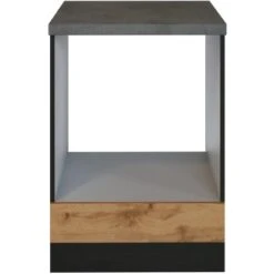 Held Möbel Herdumbau Sorrento 60 X 85 X 60 Cm Nische F. Ofen Wotaneiche-Grafit -Obi Kuche Geschaft 853841 11016600 2