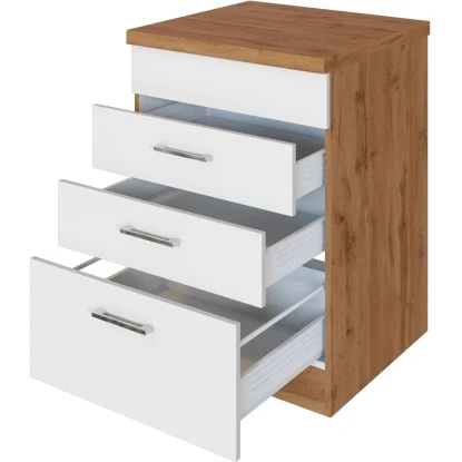 Held Möbel Kochfeldumbauschrank Sorrento 60 X 85 X 60 Cm 2 SK 1 AZ Weiß-Wotan. 5 Held Möbel Kochfeldumbauschrank Sorrento 60 X 85 X 60 Cm 2 SK 1 AZ Weiß-Wotan. – Bild 3