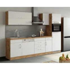 Held Möbel Ofen-Kühlschrankumbau Sorrento B60 X H200 X T60 Cm Weiß-Wotaneiche -Obi Kuche Geschaft 853869 11016600 10