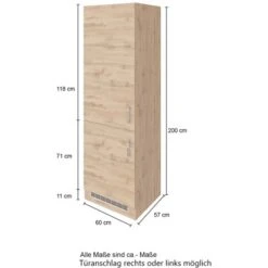 Held Möbel Kühl-Gefrierschrankumbau Sorrento B60x H200x T60 Cm Anthr.-Wotanei. -Obi Kuche Geschaft 853910 11016600 4