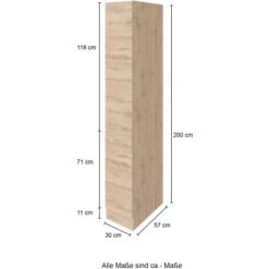 Held Möbel Apothekerschrank Sorrento 30x 200x 60 Cm 2 Aus. 5 Fäch. Wotan.-Graf. -Obi Kuche Geschaft 853945 11016600 4
