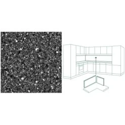 Küchenrückwand 296 Cm X 58,5 Cm Stein Schwarz-Blau Steindekor (ST 12) -Obi Kuche Geschaft 854816 picture 1