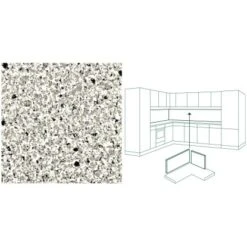 Küchenrückwand 296 Cm X 58,5 Cm Stein Weiß-Schwarz Steindekor (ST 21) -Obi Kuche Geschaft 854818 picture 1