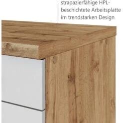 Held Möbel Küchenzeile 300 Cm Matt Weiß-Wotaneiche Ohne E-Geräte -Obi Kuche Geschaft 870 11016600 416.6291 17 9 6