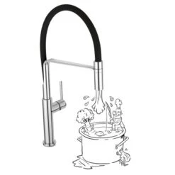 Baliv Küchenarmatur KI-1330 Schwarz Verchromt -Obi Kuche Geschaft 874154255 S03 290818 RET01