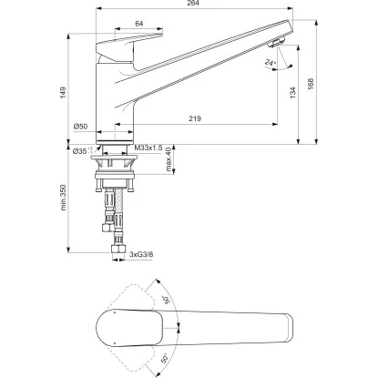Ideal Standard Küchenarmatur Ceraplan Chrom Niederdruck 7 Ideal Standard Küchenarmatur Ceraplan Chrom Niederdruck – Bild 5