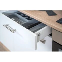 Respekta Küchenzeile KB210ESWC 210 Cm Weiß-Eiche Sägerau Nachbildung -Obi Kuche Geschaft 88 4384 102021 KB210ESW 12