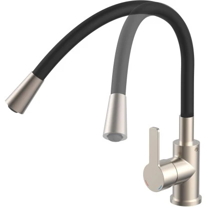 Eisl Spültischarmatur Edelstahloptik Flexo Schwarz 6 Eisl Spültischarmatur Edelstahloptik Flexo Schwarz – Bild 4