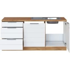 Held Möbel Winkelküche 240 Cm - 270 Cm Matt Weiß-Wotaneiche Ohne E-Geräte -Obi Kuche Geschaft 91 11016600 1028.6291 2a 3