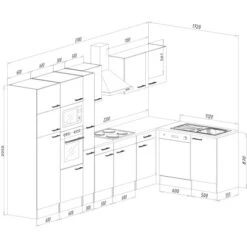 Respekta Winkelküche KBL370EYCMISGKE 370 Cm Cappuccino Eiche-York Nachbildung -Obi Kuche Geschaft 91 4834 KBL370EYCMISGKE 03