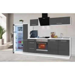 Respekta Premium Küchenzeile 300 Cm Grau Hochglanz-Weiß -Obi Kuche Geschaft 9278441 2929 RP300WGC 1