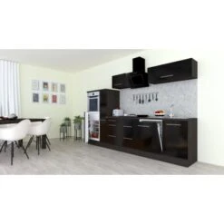 Respekta Premium Küchenzeile 310 Cm Hochbau Schwarz Hochglanz-Eiche Grau 33 Respekta Premium Küchenzeile 310 Cm Hochbau Schwarz Hochglanz-Eiche Grau -Obi Kuche Geschaft 928019 4384 1