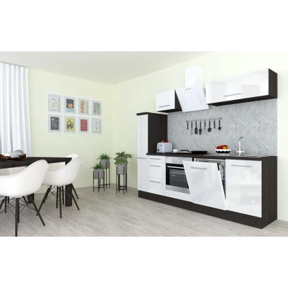 Respekta Premium Küchenzeile 250 Cm Weiß Hochglanz-Eiche Grau 15 Respekta Premium Küchenzeile 250 Cm Weiß Hochglanz-Eiche Grau – Bild 13