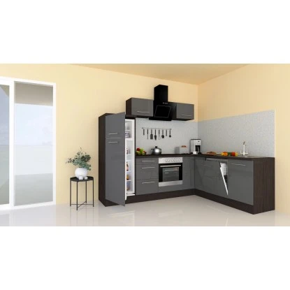 Respekta Premium Winkelküche 260 X 200 Cm Grau Hochglanz-Eiche Grau 16 Respekta Premium Winkelküche 260 X 200 Cm Grau Hochglanz-Eiche Grau – Bild 14
