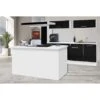 Respekta Premium Inselküche 310 Cm Schwarz Hochglanz-Weiß