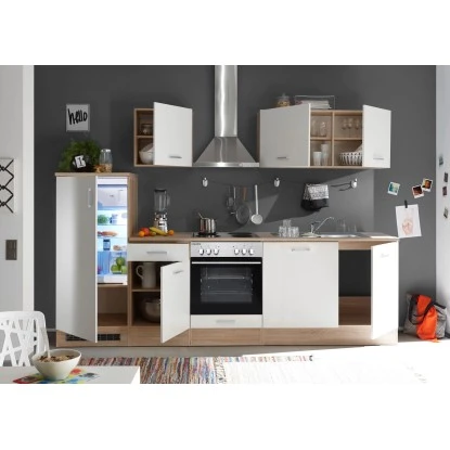 Respekta Küchenzeile KB280ENWP 280 Cm Weiß-Eiche Natura Nachbildung 5 Respekta Küchenzeile KB280ENWP 280 Cm Weiß-Eiche Natura Nachbildung – Bild 3