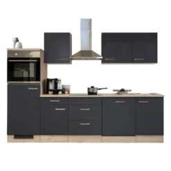 Flex-Well Küchenzeile Lara 280 Cm Anthrazit-San Remo Eiche Hell -Obi Kuche Geschaft 9426230 4051 S01