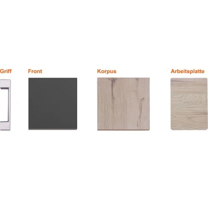 Flex-Well Exclusiv Musterpaket Küchenzeile Morena Basaltgrau-San Remo Eiche NB 3 Flex-Well Exclusiv Musterpaket Küchenzeile Morena Basaltgrau-San Remo Eiche NB