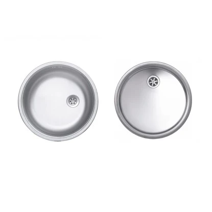 Rundbecken-Set Edelstahl Mit Korb Und Brett 5 Rundbecken-Set Edelstahl Mit Korb Und Brett – Bild 3