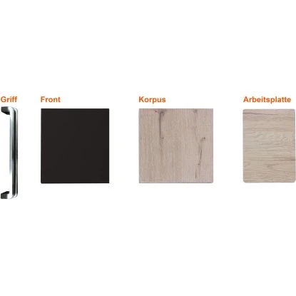 Flex-Well Exclusiv Musterpaket Küchenzeile Lara Anthrazit-San Remo Eiche NB 3 Flex-Well Exclusiv Musterpaket Küchenzeile Lara Anthrazit-San Remo Eiche NB