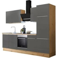Respekta Küchenzeile Marleen 280 Cm Artisan-Eiche Grau Matt -Obi Kuche Geschaft 979897 4384 3