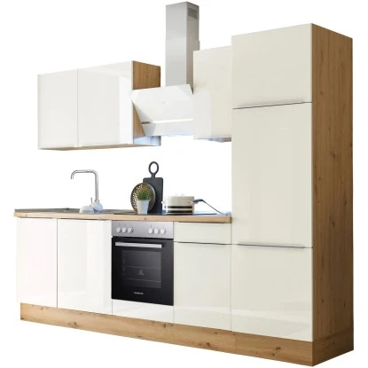 Respekta Küchenzeile Marleen 280 Cm Artisan-Eiche Weiß Hochglanz 5 Respekta Küchenzeile Marleen 280 Cm Artisan-Eiche Weiß Hochglanz – Bild 3