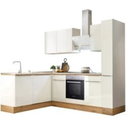 Respekta Küchenzeile Marleen 250 Cm Artisan-Eiche Weiß Winkel -Obi Kuche Geschaft 980041 4384 4