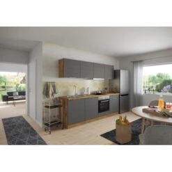 Held Möbel Küchenzeile 240 Cm Matt Grau-Wotaneiche -Obi Kuche Geschaft 9 11016600 1001.6293 3b 14