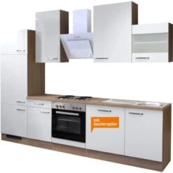 Flex-Well Exclusiv Küchenzeile Valero 280 Cm Hochglanz Weiß-Sonoma Eiche -Obi Kuche Geschaft G2802302061GSPValerofrei 2