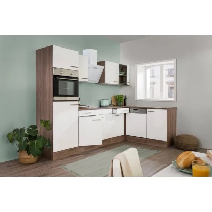 Respekta Winkelküche 280 Cm Weiß-Seidenglanz Eiche-York 5 Respekta Winkelküche 280 Cm Weiß-Seidenglanz Eiche-York – Bild 3