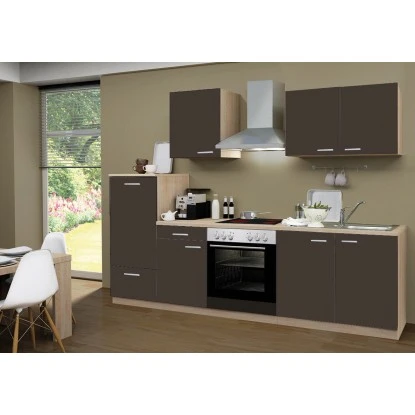 Menke Küchenzeile Classic 270 Cm Lava Melamin-Sonoma Eiche Nachbildung 5 Menke Küchenzeile Classic 270 Cm Lava Melamin-Sonoma Eiche Nachbildung – Bild 3